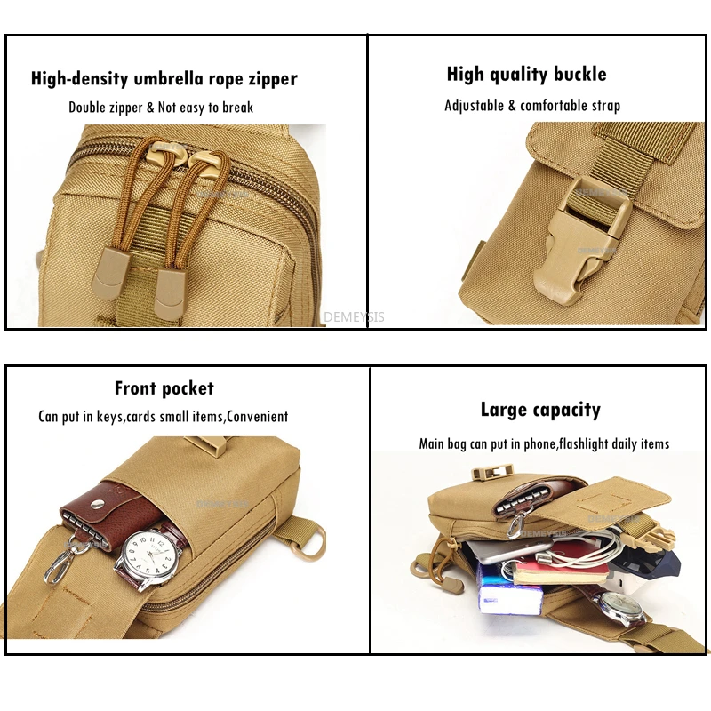 Bolso táctico de hombro militar, mochila de viaje para deportes al aire libre, escalada, senderismo, Camping, caza - imagen 5