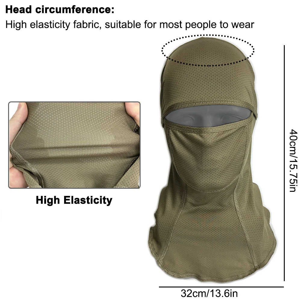 Cubierta táctica para cabeza de Airsoft, cubierta facial completa transpirable, pasamontañas, gorra Airsoft, forro para casco, accesorios de caza y ciclismo al aire libre - imagen 2
