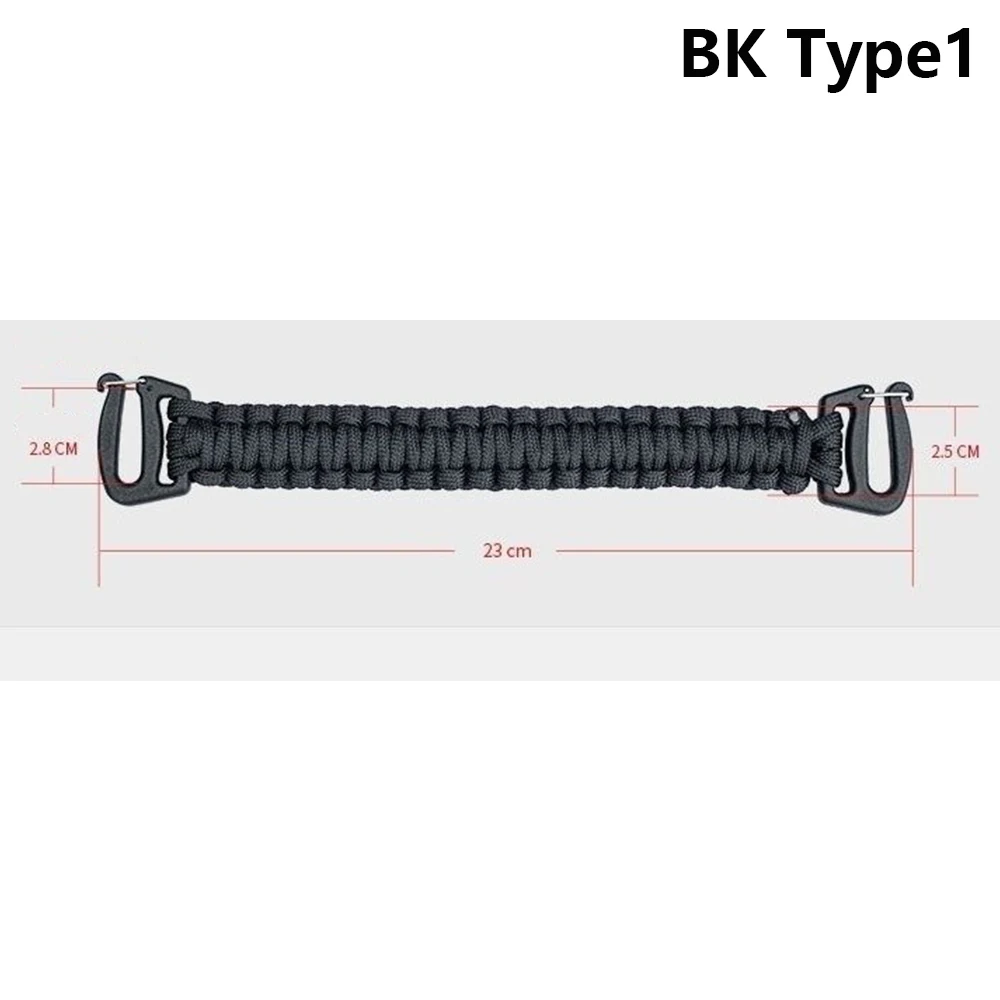 Asa para bolsa táctica, correa de Paracord tejida, Clip de plástico, accesorio MOLLE para mochila, soporte para botella de agua, chaleco de caza - imagen 4