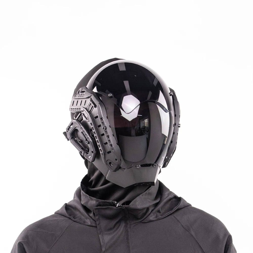 Máscara mecánica Cyberpunk, máscara táctica de Paintball Airsoft de estilo futurista, acabado oscuro sin iluminación, apta para fiesta de disfraces de Halloween - imagen 4