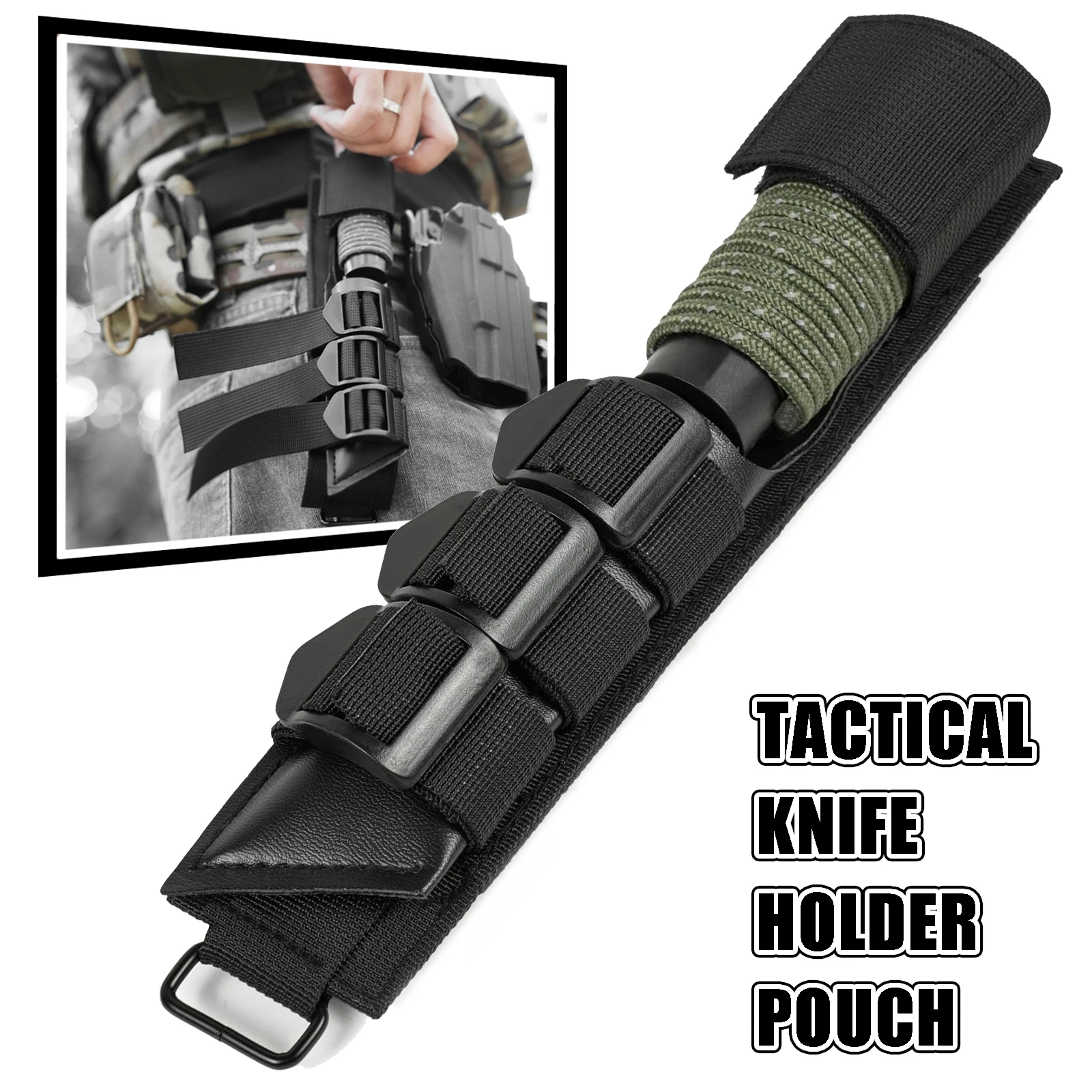 Soporte MOLLE para linterna táctica con funda de transporte