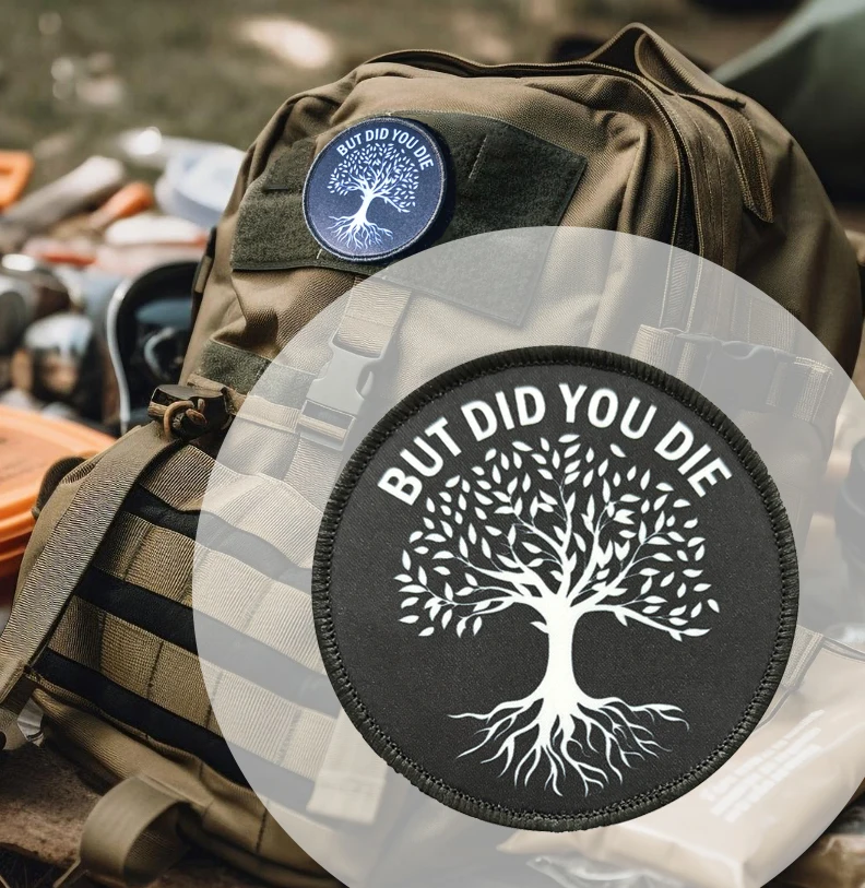 Pero te has morir parche, divertido parche con gancho y bucle, diseño del árbol de la vida, para mochilas, chaquetas y equipamiento al aire libre - imagen 5