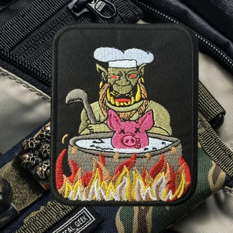 Parche "Orc" para chaleco táctico, gancho y bucle, insignia de moral bordada militar, pegatinas decorativas para mochila, parches para brazalete para ropa - imagen 5