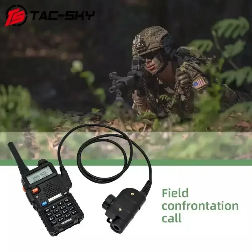 TS TAC-SKY accesorio táctico para auriculares militar PTT Ken Plug Silynx U94 PTT para Baofeng UV5R UV82 Walkie Talkie - imagen 4