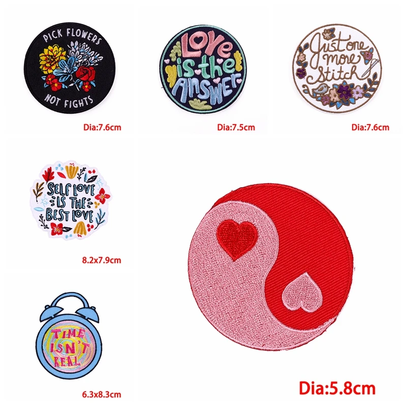 10 unids/lote, venta al por mayor, parche con letras de arcoíris de dibujos animados, parches bordados en idioma positivo, sombreros, parches para planchar DIY para ropa - imagen 5