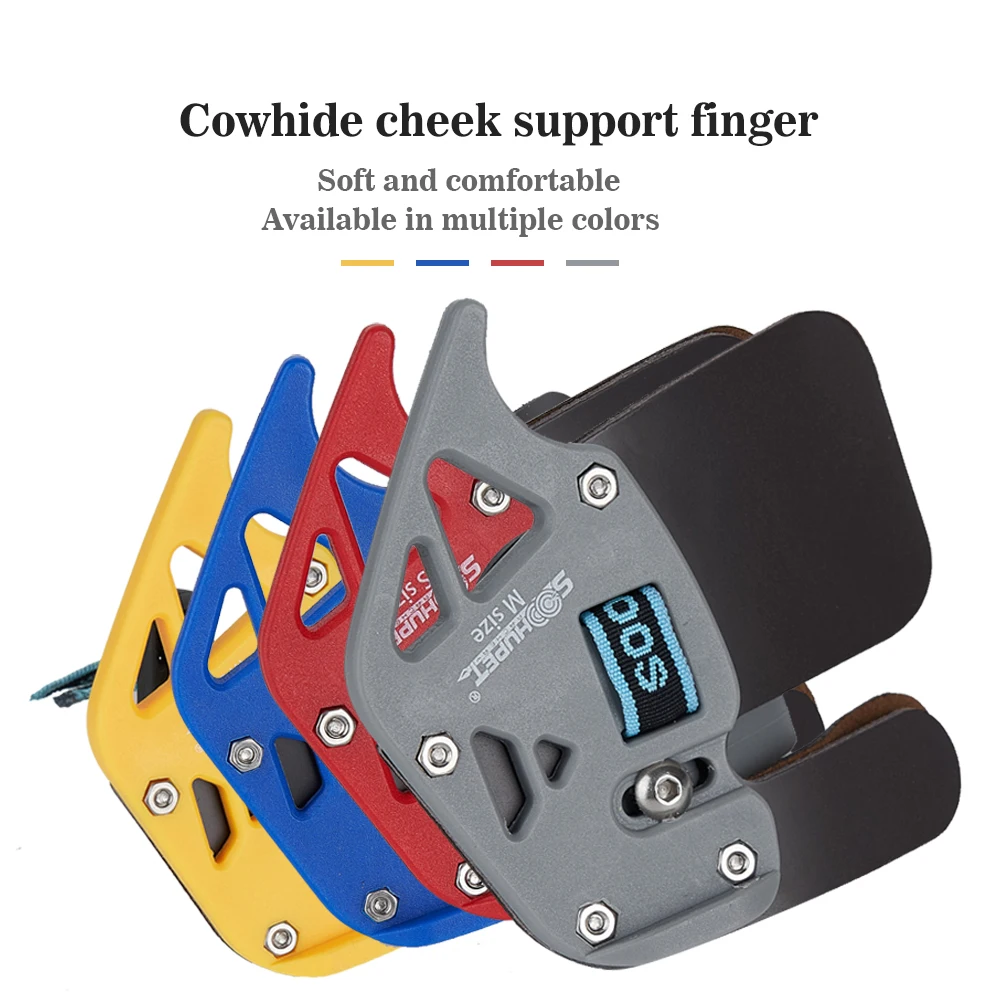 Toparchery-pestaña de dedo de piel de vaca auténtica, protector de dedo para diestros para principiantes y niños, suministros de caza y tiro con arco - imagen 3