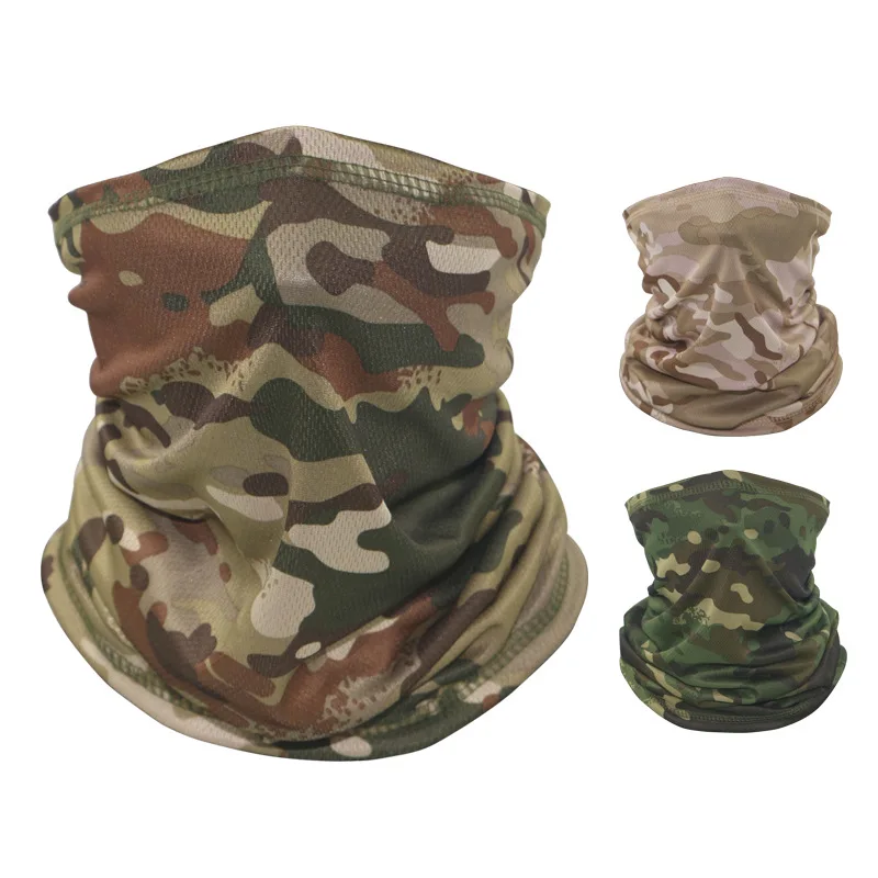 Máscara facial de juego táctico al aire libre, pañuelo mágico para la cabeza, bufanda de camuflaje, diadema de secado rápido, protector solar, cubierta para el cuello, máscara facial transpirable de malla - imagen 2