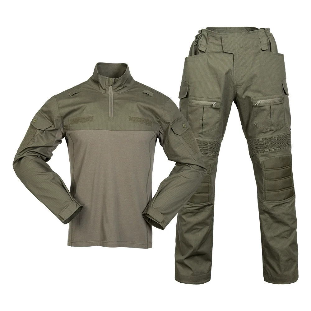 Conjunto de traje de rana G5 de primavera, conjuntos de entrenamiento de manga larga verde militar, ropa elástica transpirable resistente al desgaste, camuflaje táctico al aire libre