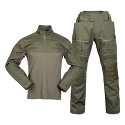 G5 Traje rana táctico manga larga transpirable verde militar