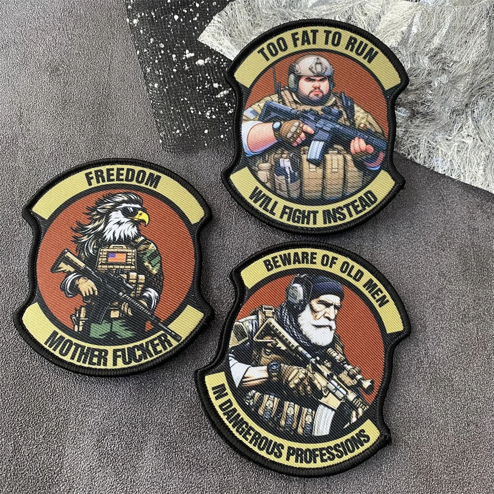 Parche táctico con estampado de Rifleman M4, insignia de moral de soldado del ejército de EE. UU., parches con gancho y bucle, pegatina para mochila militar de hombre gordo de águila - imagen 2