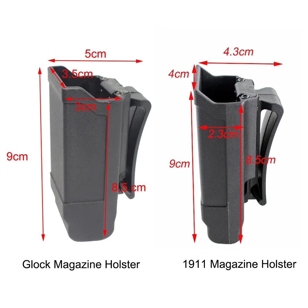Funda de pistola magnética para Glock o Colt 1911, bolsa de cartucho de 9mm, soporte de engranaje militar, Mags para Glock USP - imagen 2