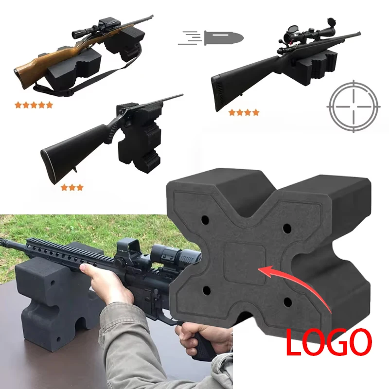 Rifle x-block bípode, soporte de bloque de pistola, abrazadera de tiro ligera y portátil, espuma EVA, avistamiento impermeable