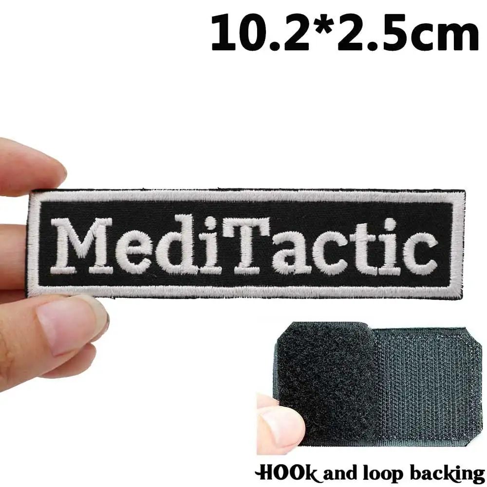 Insignia meditatica bordada, etiqueta de costura, parches de motorista punk con respaldo de gancho - imagen 2