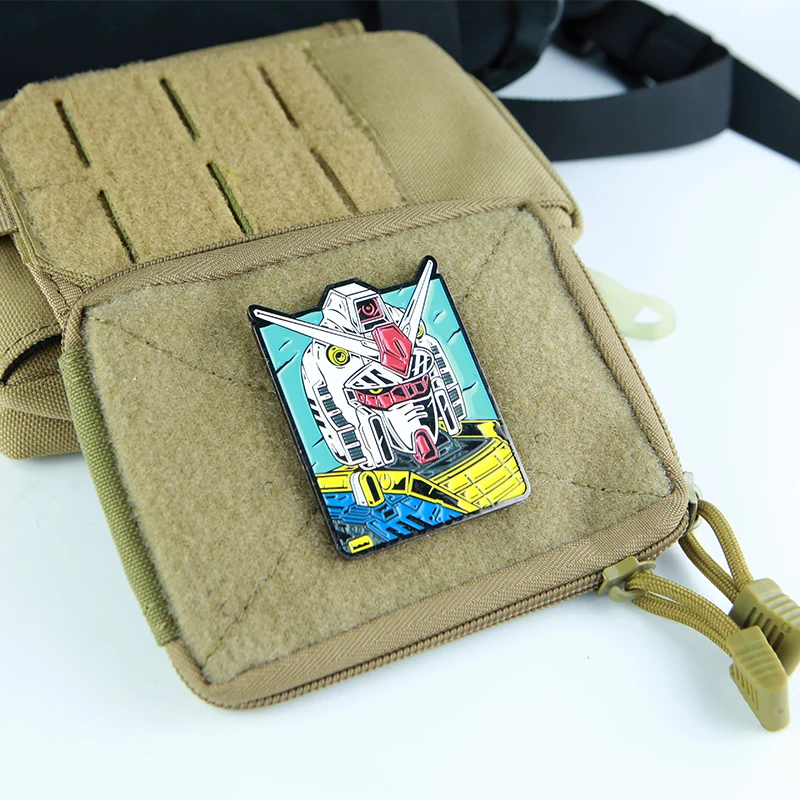 Gundam Zagu parches de Metal tácticos militares, insignia de guerrero de dibujos animados, pegatina DIY para ropa, chaleco, chaqueta, decoración - imagen 4