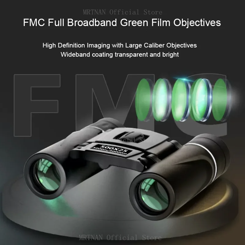 Telescopio profesional BAK4 HD, binoculares potentes de largo alcance, óptica Monocular portátil para acampar al aire libre, 500x25, 50000m - imagen 4