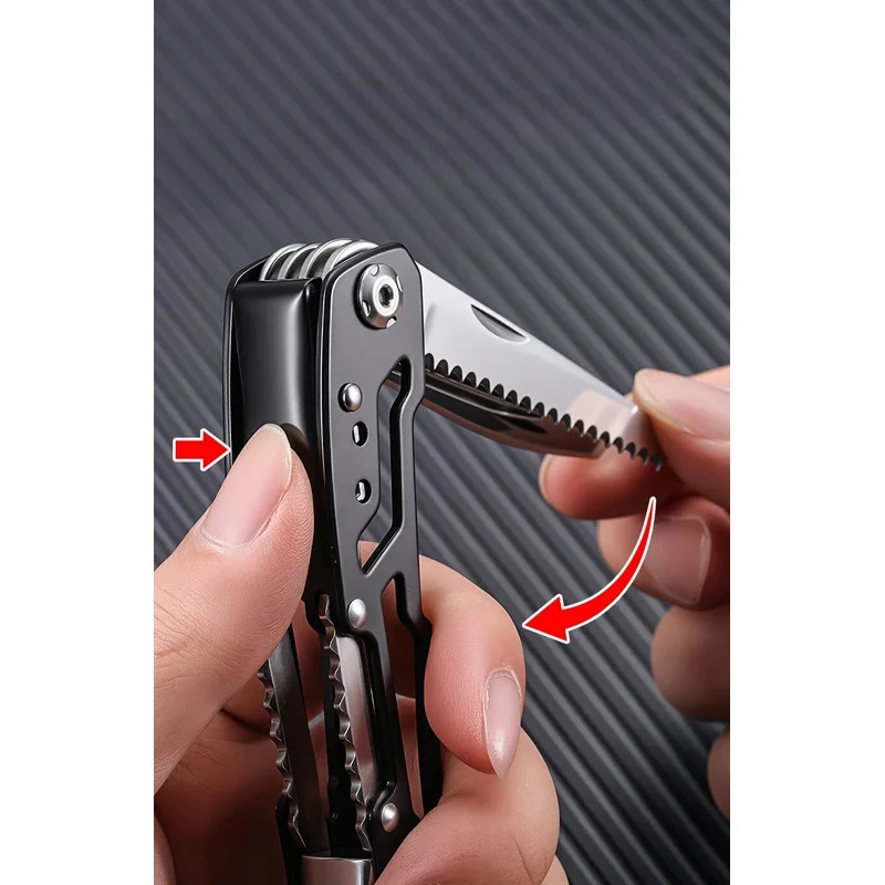 Multiherramienta de bolsillo táctica con alicates, cuchillo y lima - imagen 4