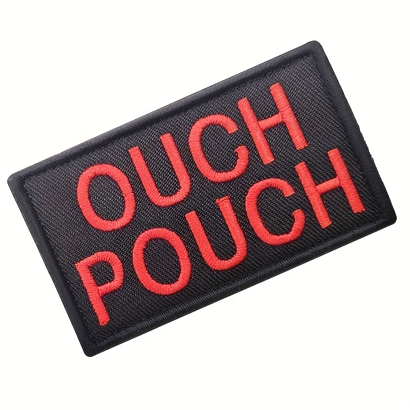 parches velcro mochila tácticos de bordados Parche bordado con bolsa Ouch: apliques de moral táctica con velcro de gancho y bucle, parche para botiquín de primeros auxilios para bolsos, chaquetas, tácticos - imagen 4