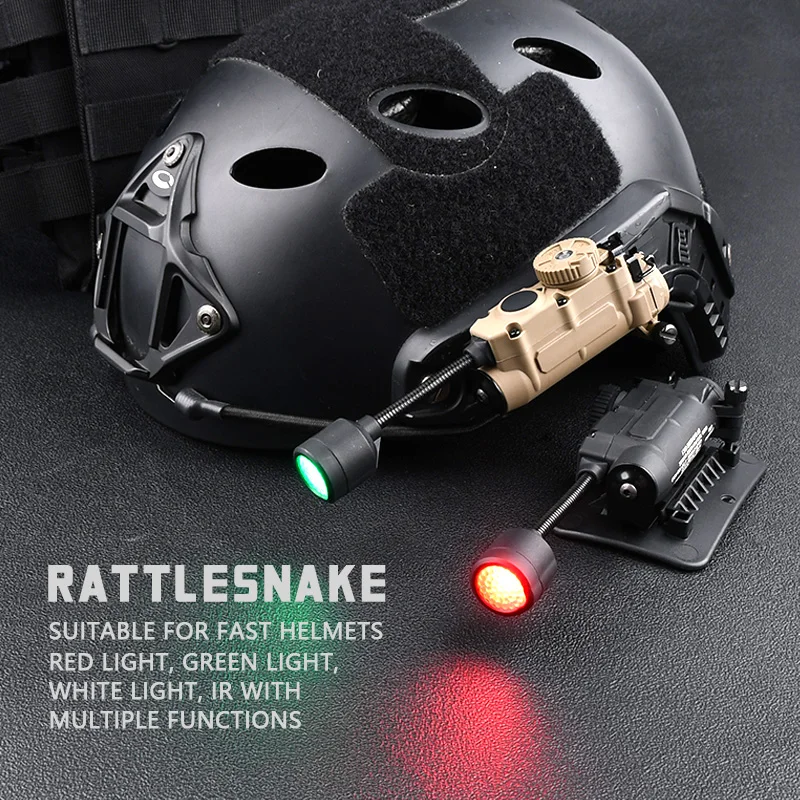 Lámpara de cabeza Sidewinder casco táctico luz estroboscópica rojo verde azul blanco luz IR LED estroboscópica IFF iluminación auxiliar de caza al aire libre - imagen 3
