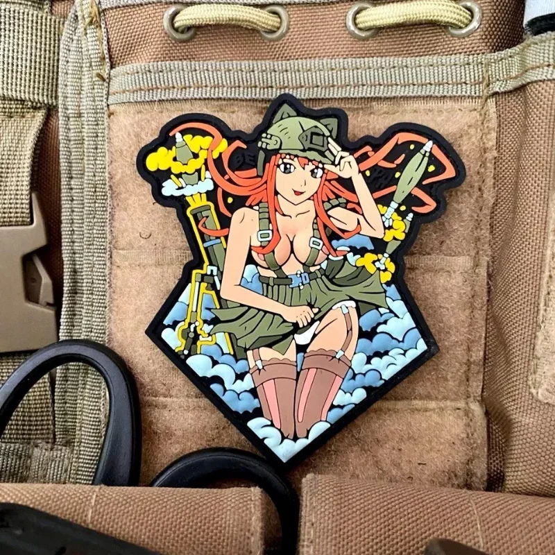 Parches tácticos de PVC para chica en ropa, insignia de moral de belleza, parches militares con gancho y bucle, brazalete, pegatinas para mochila - imagen 5