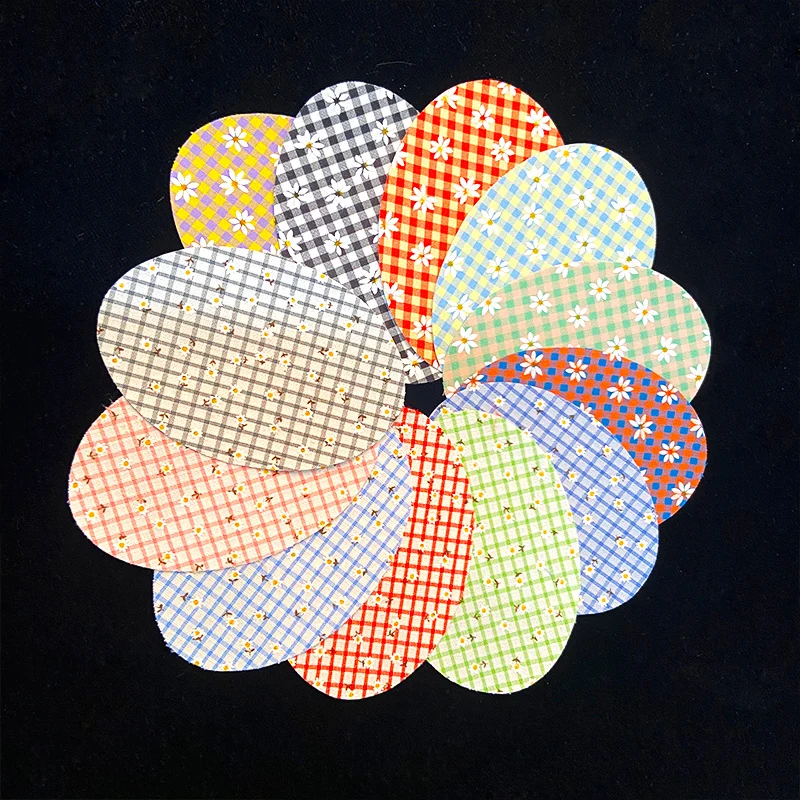 Parches con estampado de margaritas pequeñas para la ropa, parche para la rodilla y el codo, pegatinas de rayas para Jeans, insignia bordada, accesorio de tela para niños - imagen 2