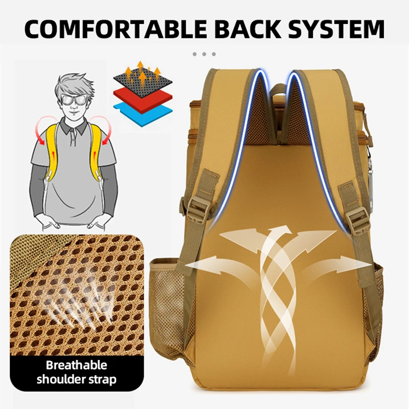 Mochila táctica de escalada con gancho y bucle para hombre, bolsa grande para senderismo, Camping, deportes al aire libre, equipaje de entrenamiento - imagen 5