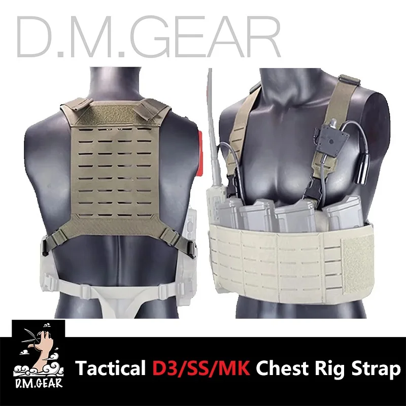 DMGear táctico D3 SS MK correa de aparejo de pecho corte láser chaleco MOLLE correa de aparejo de pecho caza Airsoft chaleco equipo colgante de pecho