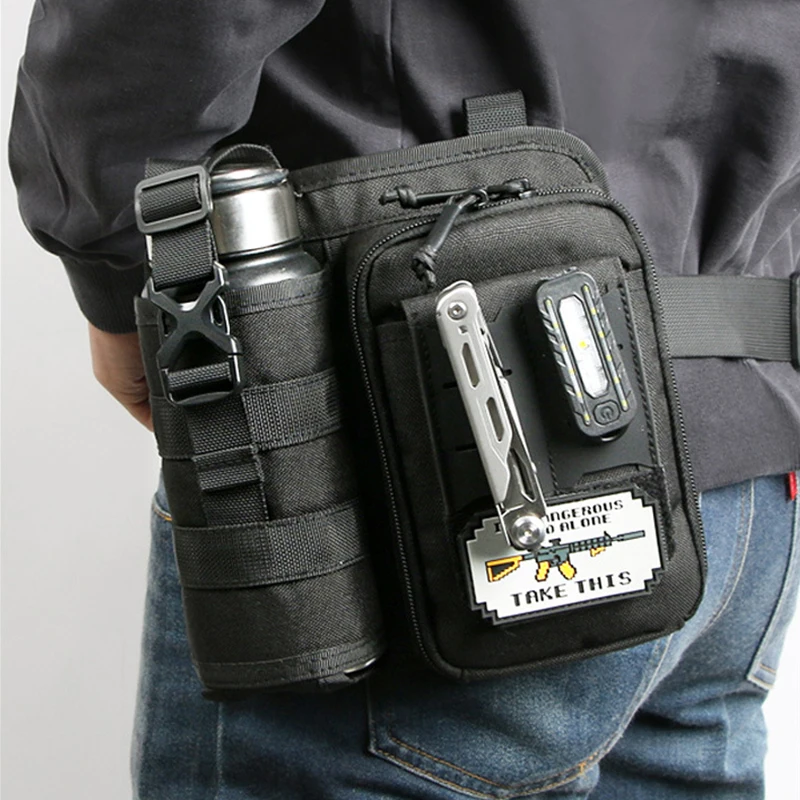 Riñonera táctica para escalada, gran capacidad, para viajes al aire libre, pesca, caza, Camping, funda para botella de agua, bolsa portátil - imagen 2