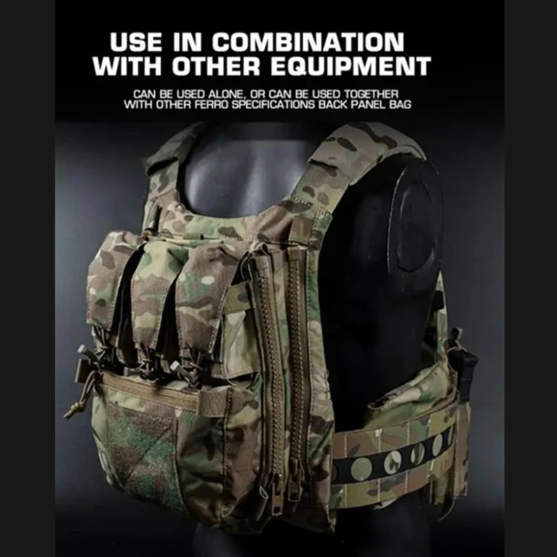 Bolsa de agua con Panel trasero para chaleco, bolsa de almacenamiento para depósitos de hidratación FCPC V5, chaleco portador de placa con cremallera lateral - imagen 5