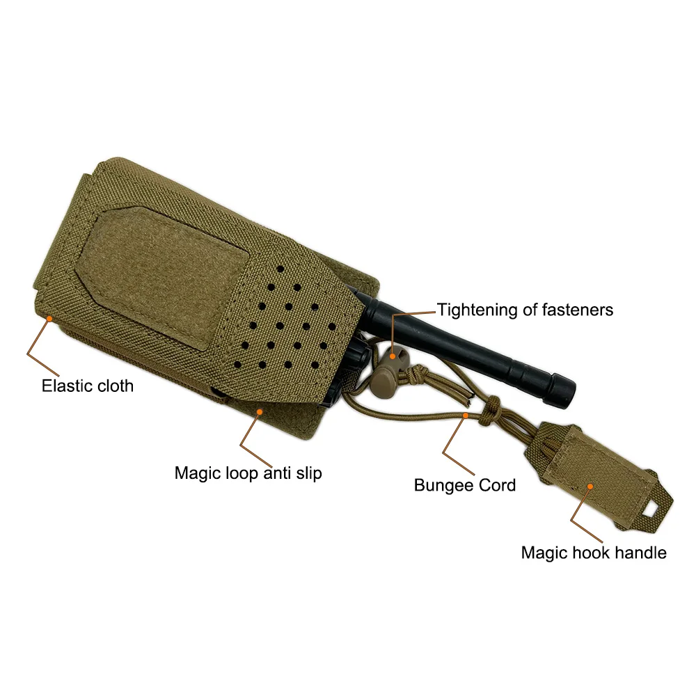 Bolsa táctica para Radio Molle walkie-talkie, bolsa para Radio de nailon, herramienta de revista 5,56, bolsa para interfono, bolsa para accesorios de caza - imagen 3