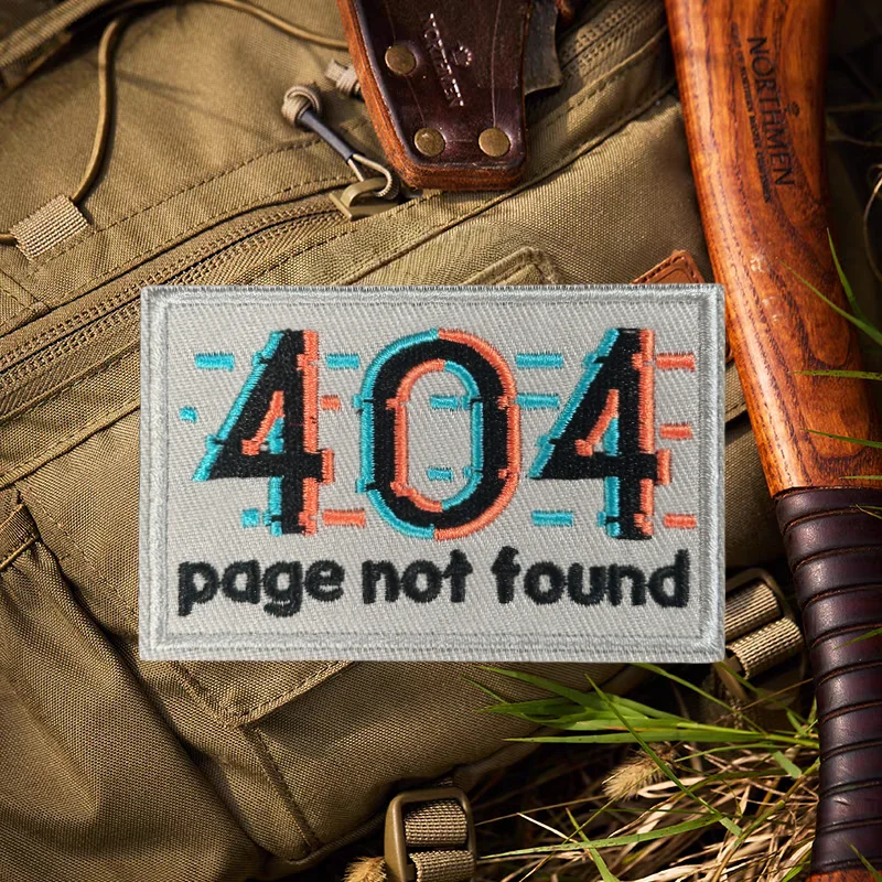 Parche bordado 3D de 404 páginas no encontrado, chaleco táctico divertido, brazalete con gancho y bucle, mochila, insignia de moral, parches adhesivos para ropa - imagen 5