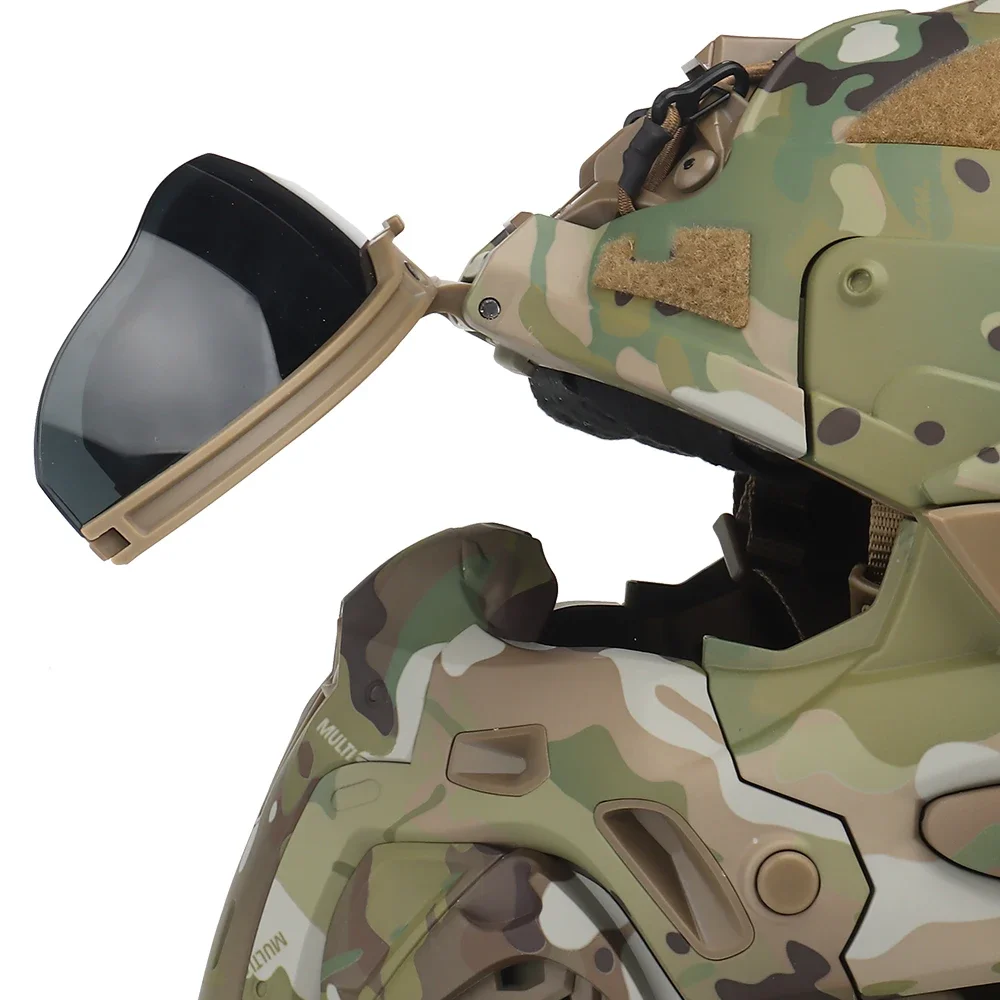 Casco táctico de Airsoft incorporado, casco de asalto con ventilador antivaho, máscara extraíble, equipo de protección para Paintball - imagen 5