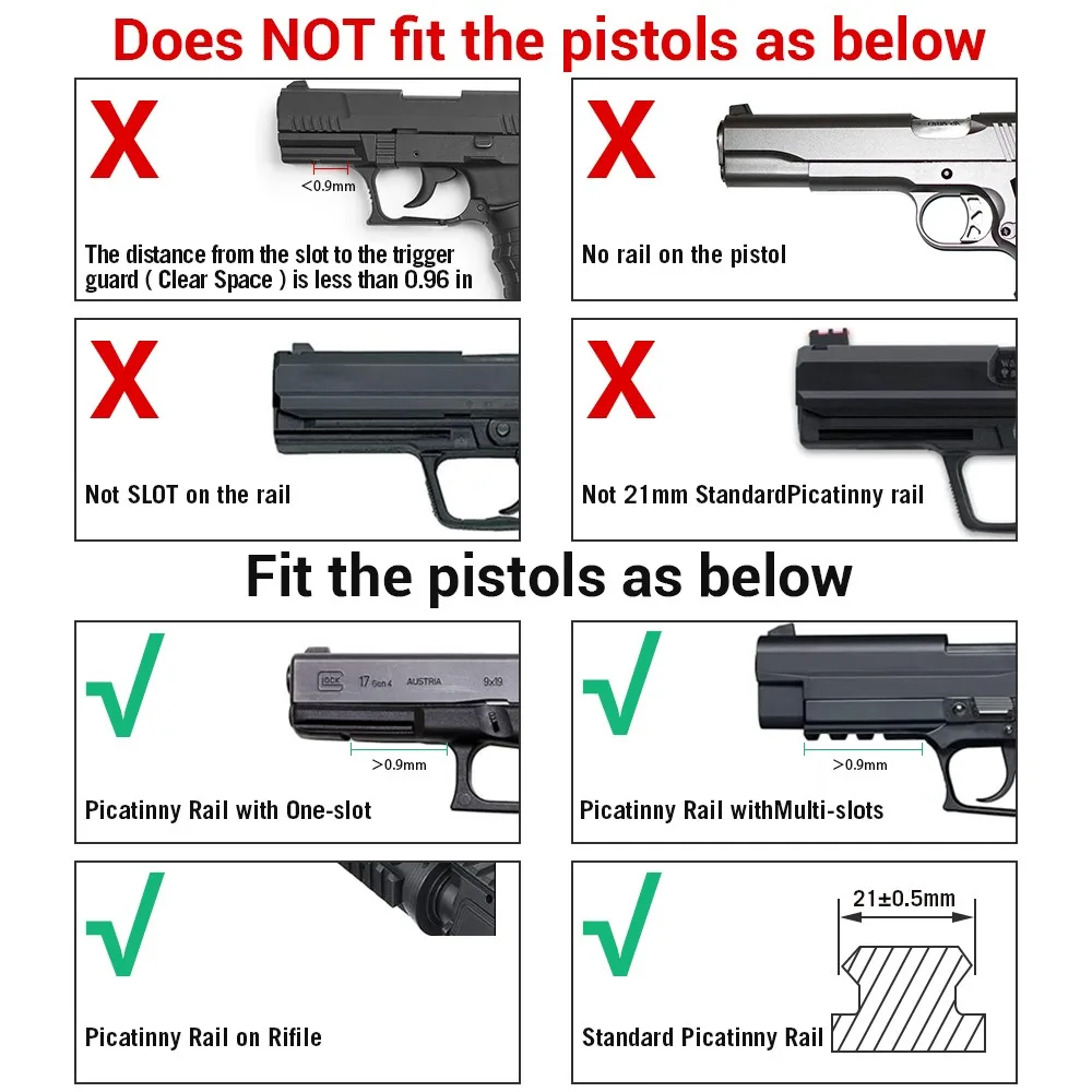 Luz de pistola de arma táctica, Combo de Vista láser rojo y verde, linterna LED recargable por USB, luz de pistola para riel de 20mm - imagen 5