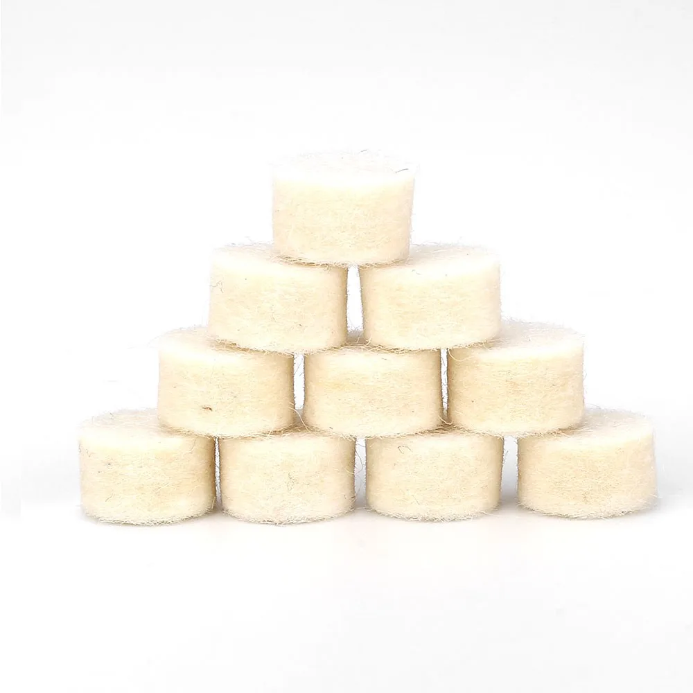 100 Uds almohadillas de limpieza de armas. 17 Cal.22 Cal.30 Cal 9mm limpiador de orificios de pistola cámara de fieltro de lana herramientas de limpieza de armas accesorios de caza - imagen 5