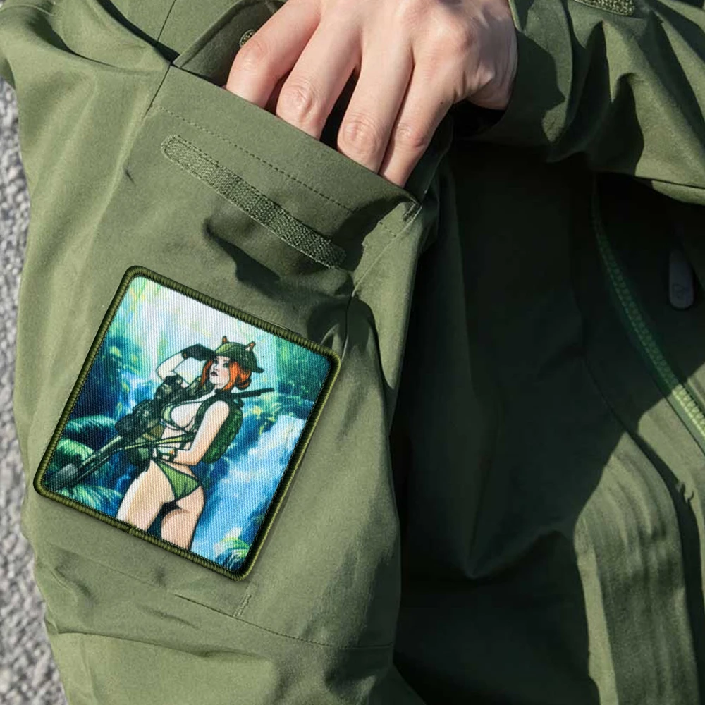 Parches tácticos Camp Beauty para ropa, parche divertido de gancho y bucle, insignia militar, brazalete, pegatinas decorativas para mochila