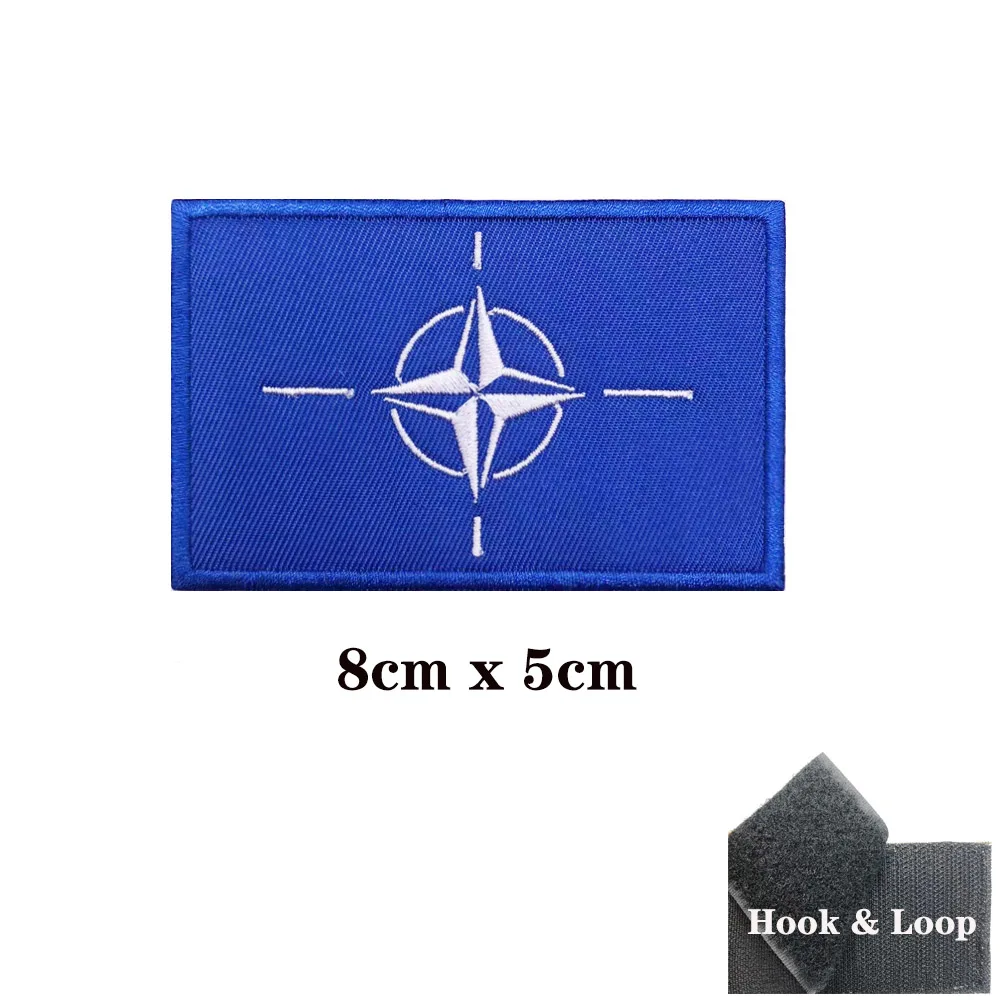 Parches bordados de la bandera de la OTAN, insignia de ropa, brazalete, pegatina de mochila, bolsa militar táctica, 1 unidad - imagen 3