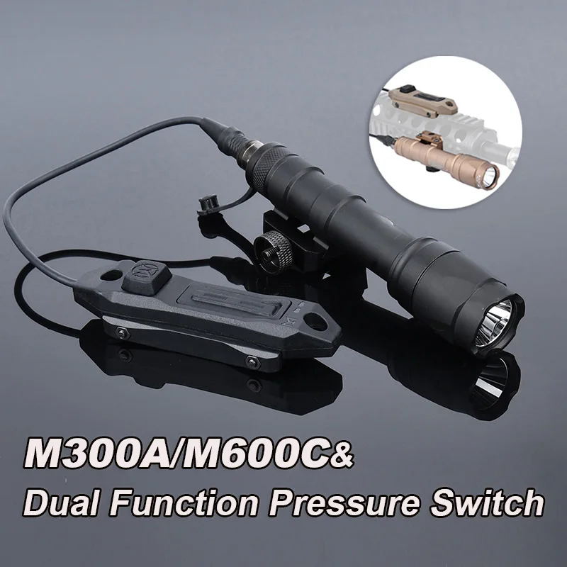 WADSN-linterna Surefire M300A M600C M600, foco de caza, interruptor de presión de doble función, luz de explorador, Rifle, arma, linterna - imagen 3