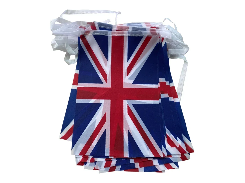 Banderines SKY FLAG del Reino Unido, 14x21cm, 20 unids/lote, banderas de cuerda del Reino Unido, banderín para decoración de fiesta y Festival - imagen 4