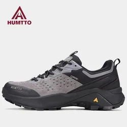 Humtto-zapatos de senderismo al aire libre de piel de vaca para hombre, zapatillas transpirables para escalar, senderismo, caza, turismo, botas de montaña, zapatos informales