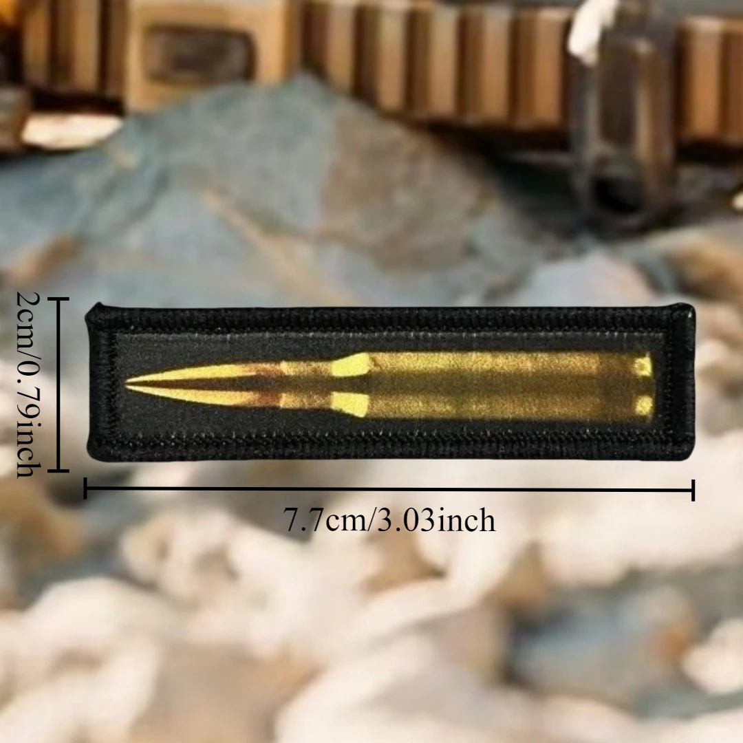 Insignia de moral táctica de bala, parches de gancho y bucle impresos divertidos para ropa, pegatina para mochila del ejército militar - imagen 2