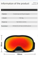 Gafas de esquí antivaho doble polarizadas – Protección UV para nieve