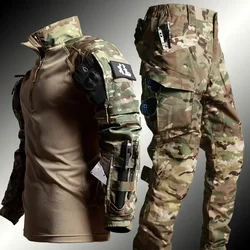 Traje táctico, ropa de caza Airsoft, conjuntos militares de Paintball, camisas de asalto, uniforme de combate al aire libre de fuerzas especiales, pantalones para hombres