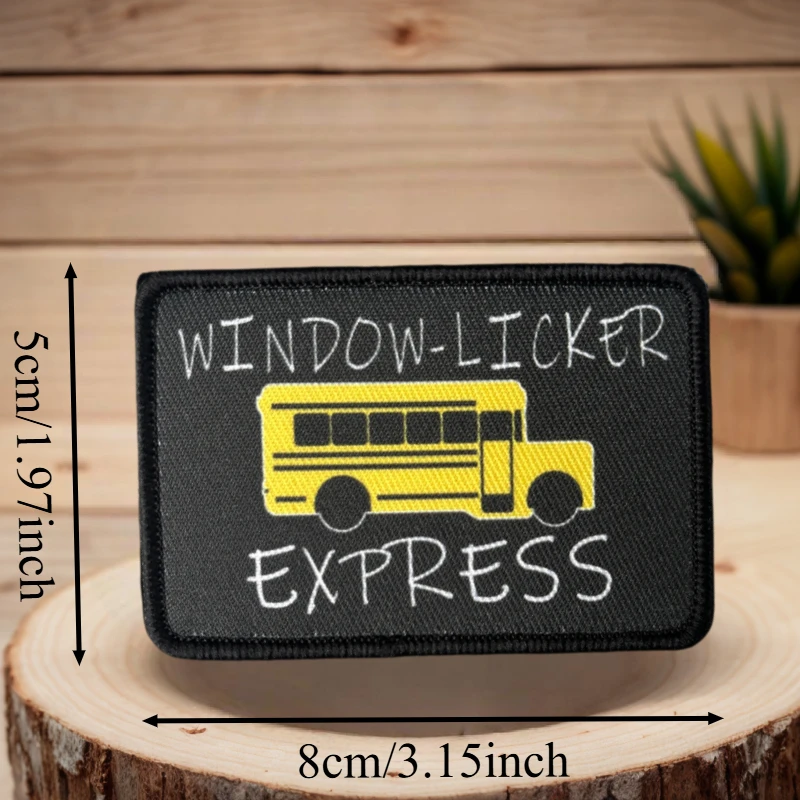 Parche estampado para conductor de autobús escolar, chaleco táctico con gancho y insignia de moral loco, pegatina para mochila, parches para brazalete para ropa, entrega urgente - imagen 3