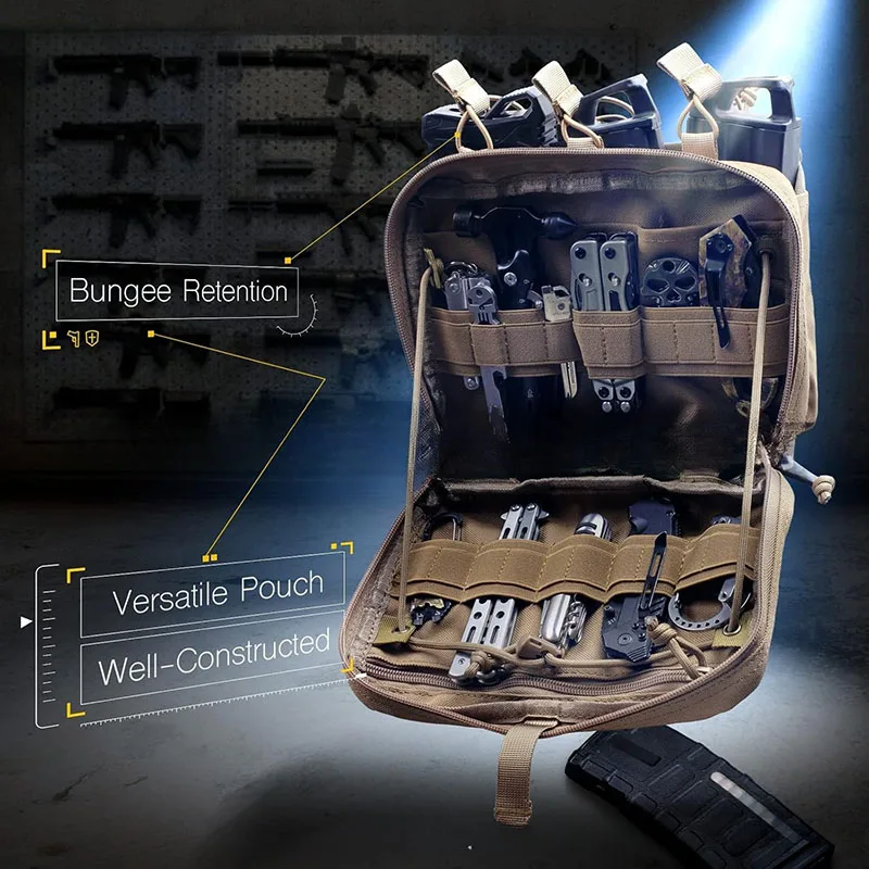 Vista de la bolsa táctica con configuración Triple Mag