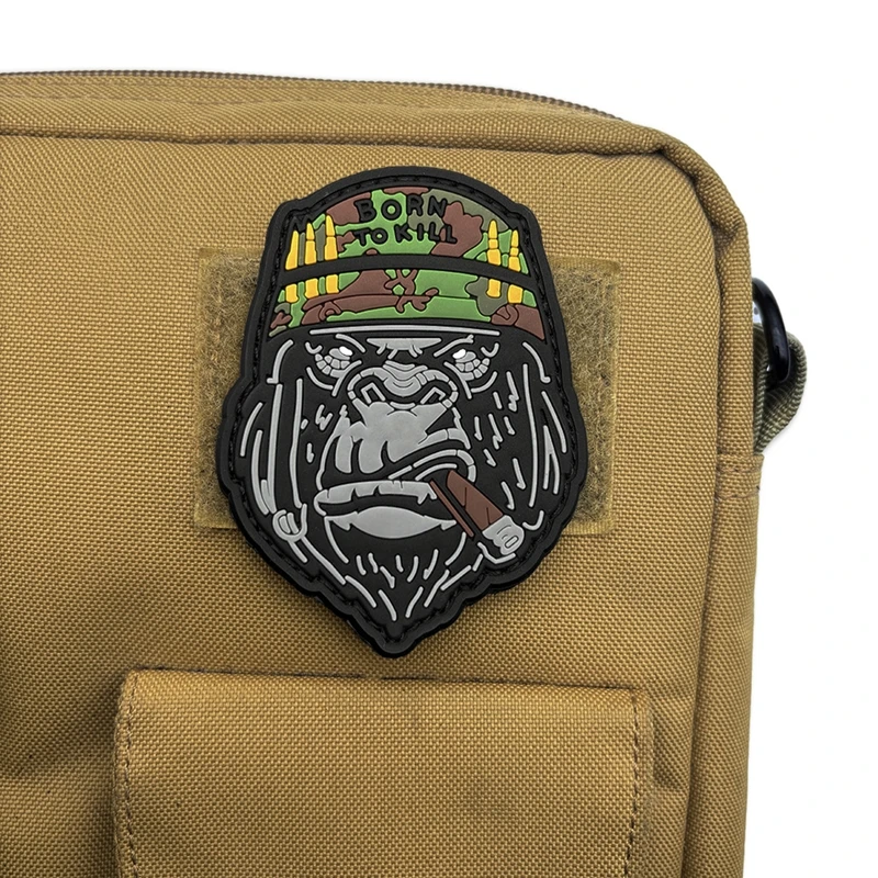 Parche de gancho y bucle de PVC de gorila arrogante estilo Punk, insignia moral al aire libre, insignias tácticas, parches de accesorios de ropa - imagen 2