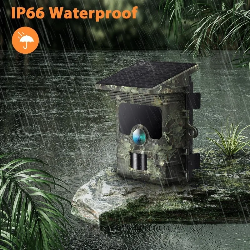 Cámara de caza con Panel Solar de 30MP, 2K, monitoreo de visión nocturna infrarroja, trampa para vida silvestre, cámara de rastreo, grabadora de vídeo y fotos - imagen 3