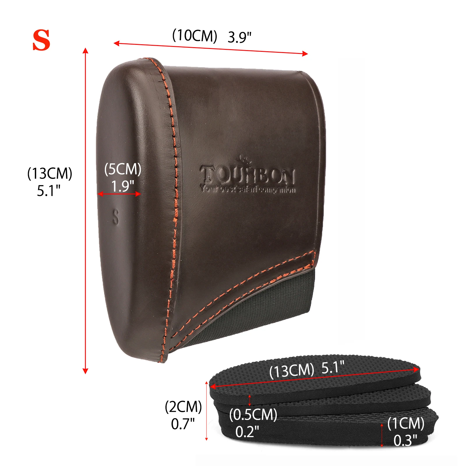 Tourbon accesorios para pistola de caza, almohadilla de retroceso para pistola, botón de cuero para Rifle con 3 inserciones, almohadillas protectoras ajustables para tiro - imagen 2