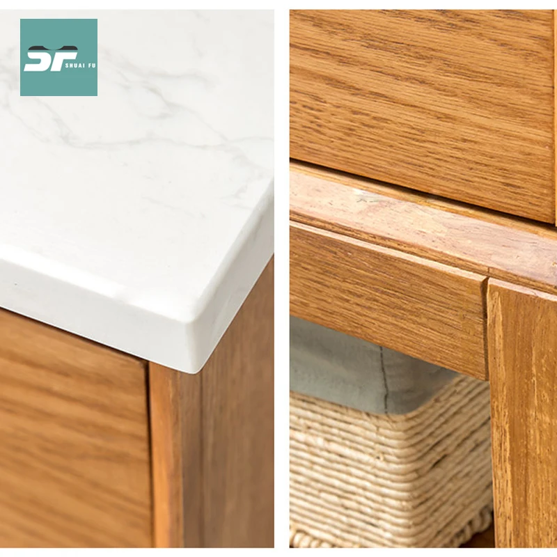 Armario de baño de madera maciza original japonés, soporte de inodoro personalizado, combinación de lavabo para piscina, traje de pie - imagen 4