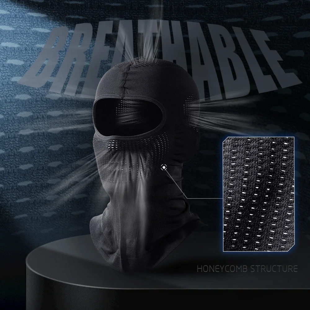 Pasamontañas deportivo de secado rápido, máscara facial completa transpirable para ciclismo, gorro con capucha para esquí, gorros suaves a prueba de viento para senderismo al aire libre, gorros para bicicleta - imagen 3