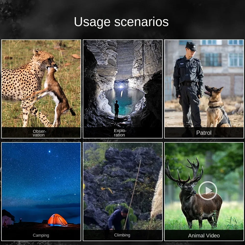Binoculares de visión nocturna, equipo Digital infrarrojo para caza y acampada, pantalla de 2,7 pulgadas, montaje en la cabeza, batería integrada recargable, NV8160 - imagen 4