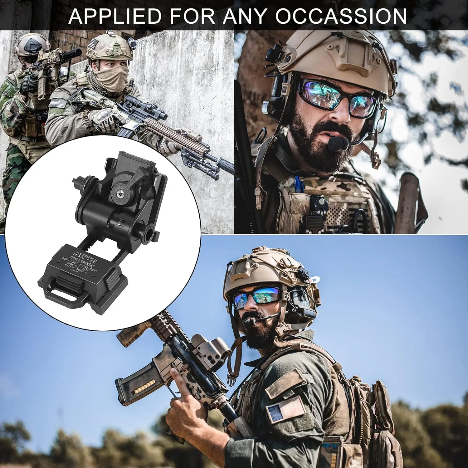 BOOIU casco táctico compatible NVG PVS15/18 combate - imagen 4
